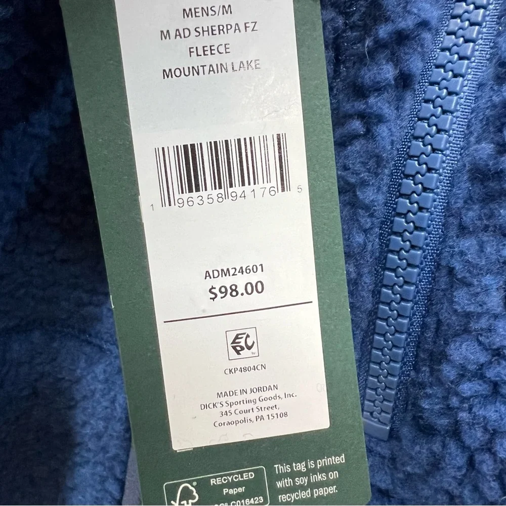 Alpine Design Men’s Mountain Lake Sherpa‎ Fleece Jacket Medium